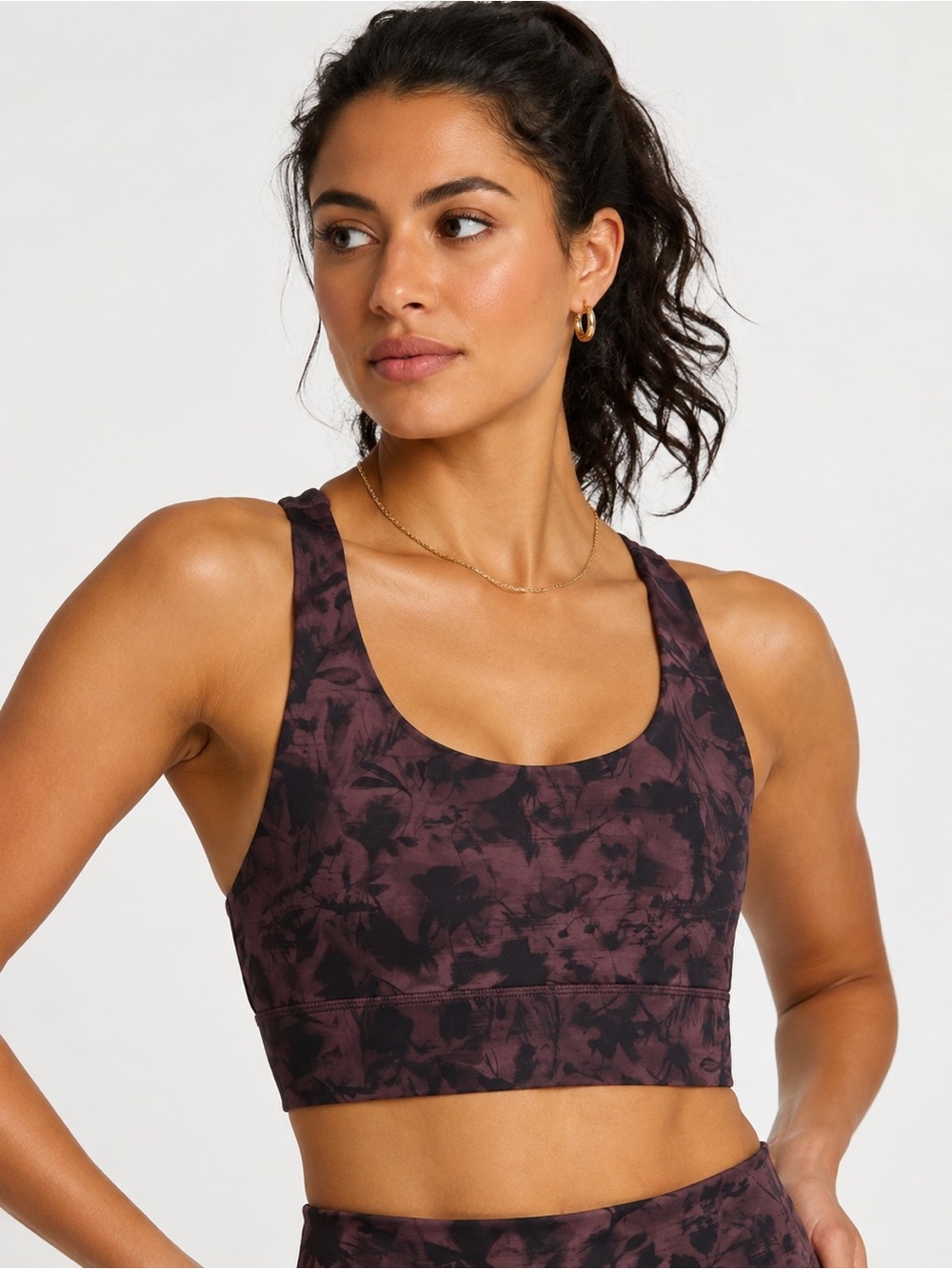 Lululemon athletica  Energy Bra Dusk
Floral Antique Bark Black Purple 4 - XS